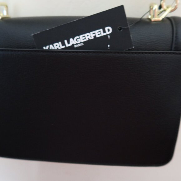 Karl Lagerfeld Paris Simone Small Leather Crossbody Black No Handle - Picture 11 of 12